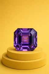 Amatista natural · Asscher 8 mm · Lila intenso